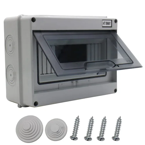 Caja de protección de distribución con riel DIN IP65 ABS transparente cubierta transparente Power mcb caja de distribución para disyuntor interior