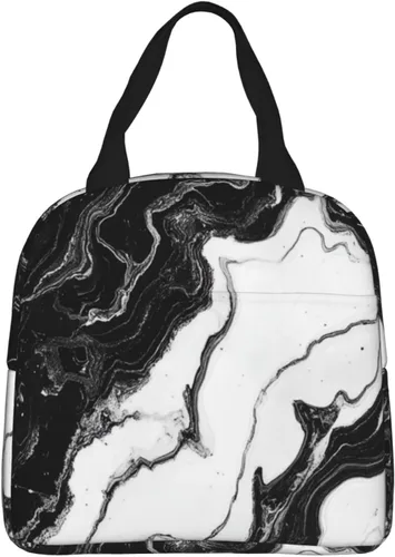 Miniatura 16 de Lonchera con diseño a cuadros azules aislada, bolsa térmica para almuerzo para adultos, niños, niñas, mujeres, oficina, trabajo, escuela, picnic