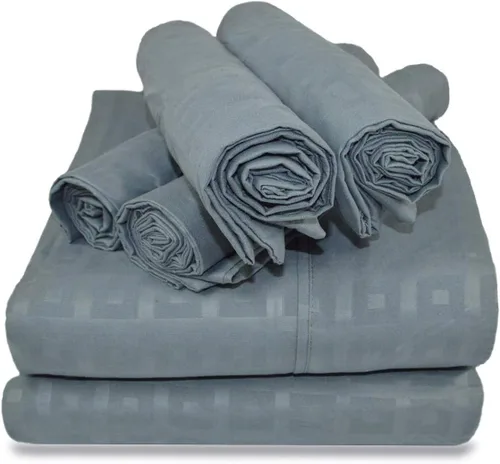 Miniatura 21 de Victoria Valenti - Juego de sábanas en relieve con 4 fundas de almohada, doble cepillado y ultra suave con bolsillos profundos para colchón extra