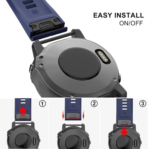 Miniatura 5 de OVERSTEP Correa de repuesto compatible con Garmin Fenix 5x / Fenix 5x Plus / Fenix 6x / Fenix 6x Pro / Fenix 3 / HR / D2 Delta PX Fitness Smartwatch