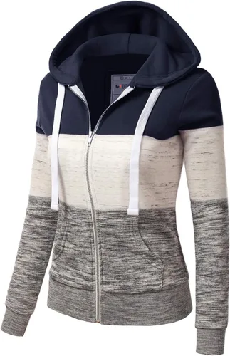 Miniatura 2 de DOUBLJU - Chaqueta ligera y delgada con capucha y cierre de cremallera para mujer, disponible en talla extragrande