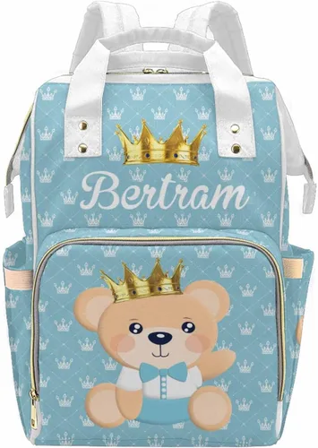 Miniatura 36 de Mochila personalizada para pañales con nombre, mochila grande multifuncional personalizada para pañales de gran capacidad, bolsa de mamá para nueva