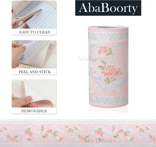Miniatura 6 de AbaBoorty Papel tapiz con patrón de flores rosas, 196 x 4.1 pulgadas, autoadhesivo para pared, decoración para paredes de dormitorio y sala de estar