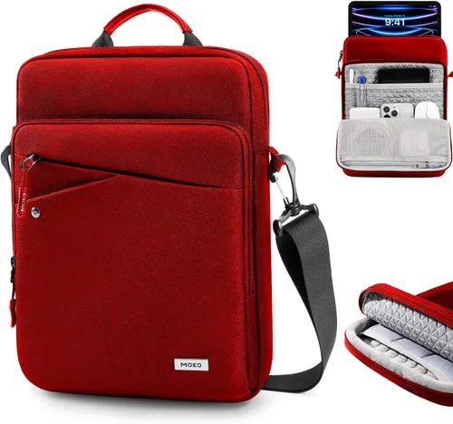 Miniatura 8 de MoKo Bolsa para iPad de 9-11 Pulgadas, Funda de Transporte para Tableta, Funda Protectora de Tableta de 360° Estuche de Viaje con Correa