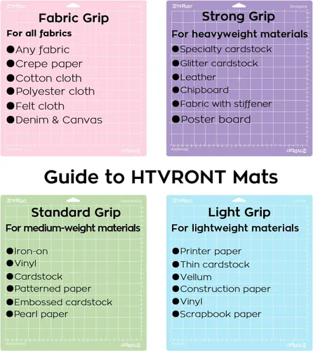 Miniatura 5 de HTVRONT - Alfombrilla de corte, 6 alfombrillas de corte de 12 x 12 pulgadas (estándar, ligera, fuerte, agarre de tela) compatibles con Cricut Maker