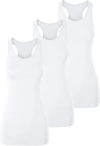 Miniatura 15 de TAIPOVE Camisetas largas sin mangas para mujer de algodón para capas con espalda cruzada extra largas para ropa deportiva, paquete de 3