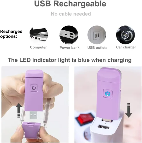 Miniatura 6 de HONWELL Luz de libro recargable, luces LED de lectura con clip para niños que leen en la cama, 3 niveles de brillo, luz de marcador regulable