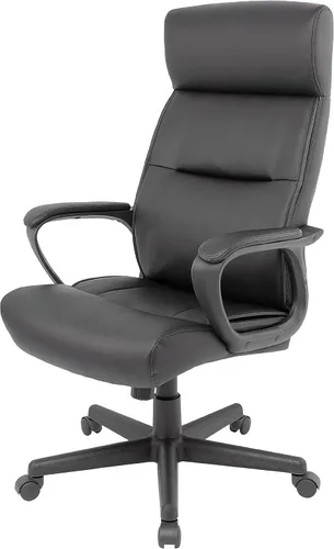 Miniatura 6 de STAPLES Rutherford Silla ergonómica de oficina ejecutiva y gerente, respaldo alto, altura ajustable, piel sintética Luxura, color negro