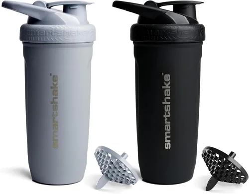 Miniatura 10 de Smartshake Reforce - Botella mezcladora de proteínas de acero inoxidable, sin aislamiento, unisex, para gimnasio, botellas agitadoras de metal, 30.4