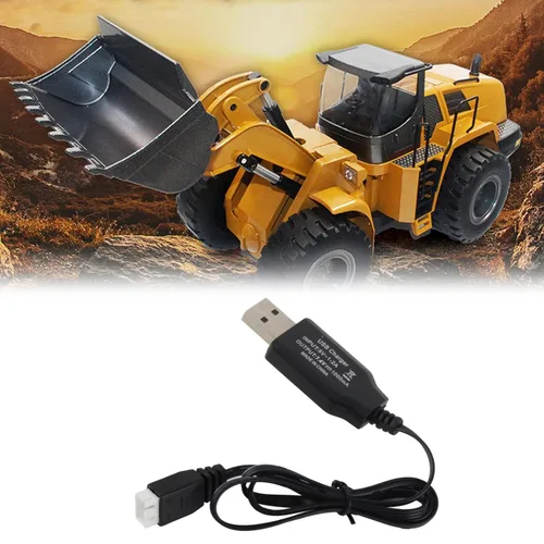 Miniatura 9 de Cable de carga RC, cable de carga USB de metal duradero para camiones a escala 1:12 y vehículos de construcción para aficionados, entusiastas