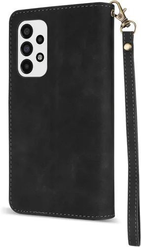 Miniatura 4 de ZZXX Samsung Galaxy A53 5G - Funda para teléfono celular con bloqueo RFID, cartera, soporte, piel sintética suave de alta calidad, color negro, 6.5