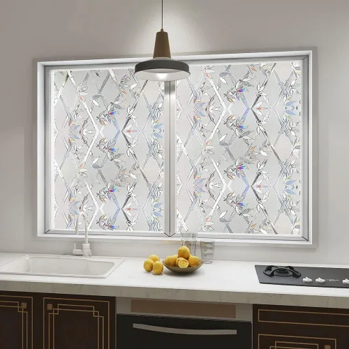 Miniatura 4 de Película de privacidad para ventana, película 3D de vitrales, calcomanías decorativas de vinilo para ventana, película de adherencia estática,