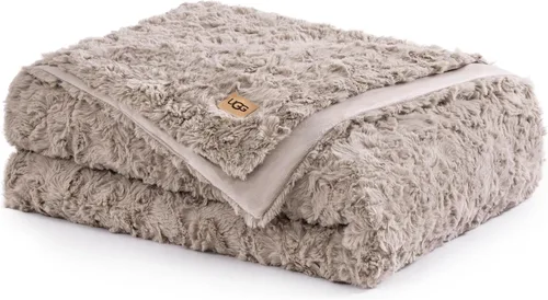 UGG Adalee - Manta de piel sintética tamaño individual, cálida y acogedora, manta extra grande para sofá, ropa de cama lavable para cama individual