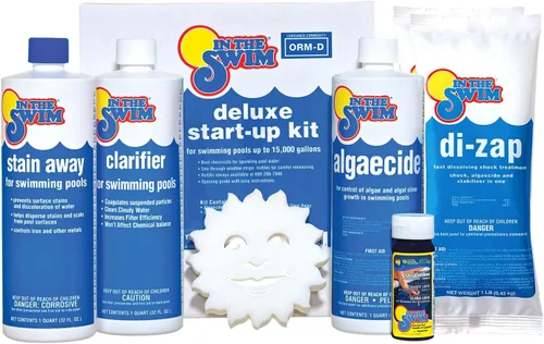 In The Swim Pool Deluxe Kit de Inicio Químico de Apertura - Piscinas Sobre Tierra y Piscinas Enterradas - Hasta 15,000 Blanco