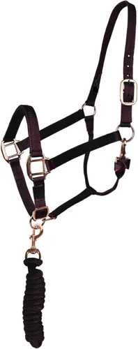 Miniatura 6 de Majestic Ally Cabestro con cuerda de plomo para caballos, barbilla ajustable y corona, pestillo de garganta enrollado con broche reemplazable, banda