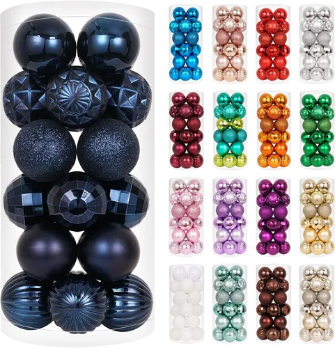 Miniatura 61 de XmasExp - Juego de 24 adornos de bola de Navidad mini irrompibles, adornos para árbol de Navidad, bolas de árbol de Navidad de 30 mm/1.18 pulgadas