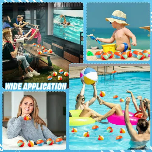 Miniatura 5 de Hungdao 75 pelotas de estrés para la playa de 2.5 pulgadas, mini bolas de alivio del estrés, arcoíris, piscina, juguetes de juego, juguetes