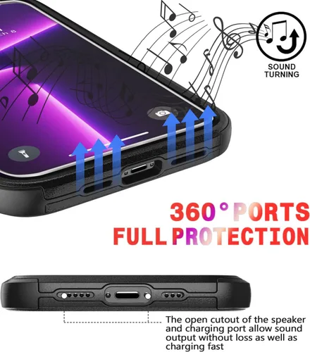 Miniatura 7 de Diverbox Funda diseñada para iPhone 13 Pro con protector de pantalla para lente de cámara, resistente a los golpes, resistente a los golpes