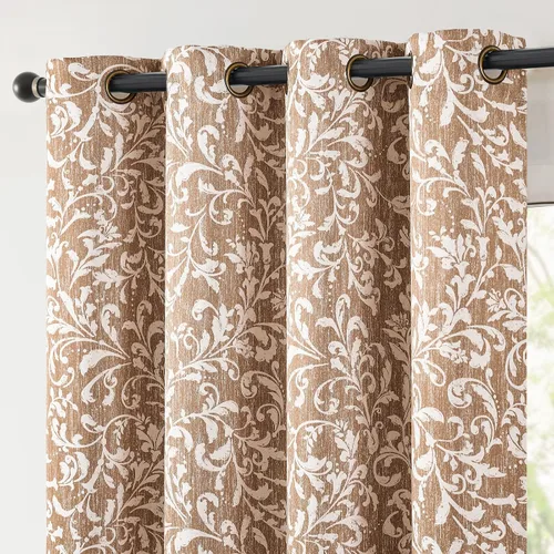 Miniatura 19 de jinchan Cortinas 80% opacas para dormitorio, cortinas con patrones geométricos para sala de estar, tratamientos de ventana para oscurecer