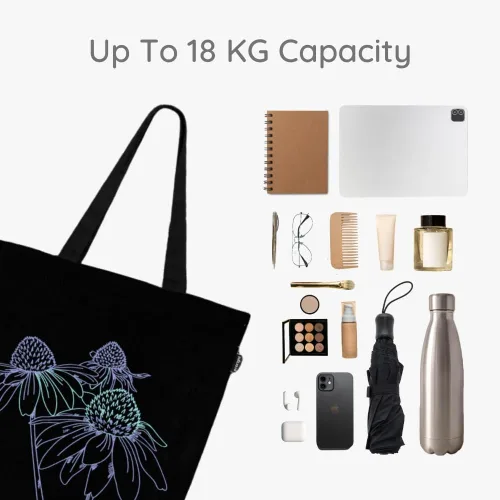 Miniatura 98 de Ecoright Bolsa de lona estética para mujer, bolsa grande con cremallera y bolsillo, bolsa de mano para mujer, para yoga, trabajo, playa