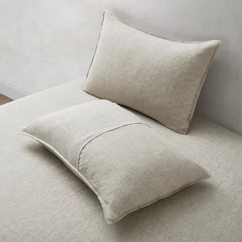 Miniatura 2 de ATLINIA Juego de 2 fundas de almohada 100% lino, tamaño King de 20 x 36 pulgadas, fundas de almohada de lino Natural
