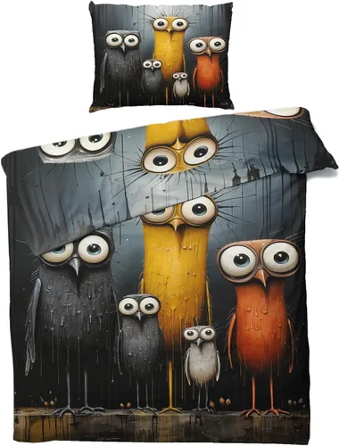 Miniatura 54 de Funda de edredón abstracta tamaño individual Juego de ropa de cama de arte colorido 2 piezas Funda de edredón con patrón de microfibra suave