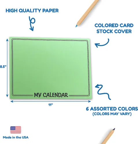 Miniatura 5 de Hygloss Productos Libros de calendario en blanco - Haz tu propio álbum de recortes - Cubiertas brillantes surtidas con páginas blancas - 12 meses