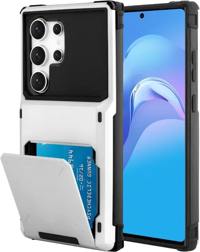Miniatura 63 de Funda tipo cartera para Samsung Galaxy S22 Ultra con 4 ranuras para tarjetas de crédito a prueba de golpes, funda híbrida de protección reforzada