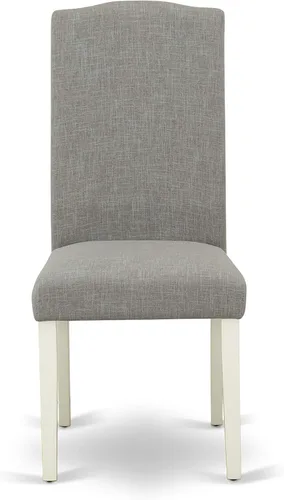 Miniatura 6 de East West Furniture HBEN3-LWH-06 - Juego de mesa de comedor de 3 piezas que contiene una mesa de comedor redonda con pedestal y 2 sillas Parsons