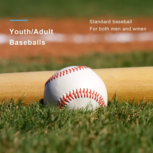 Miniatura 5 de Paquete de 12 pelotas de béisbol de entrenamiento de práctica para niños/jóvenes, pelotas de béisbol de 9 pulgadas para lanzar autógrafos de béisbol