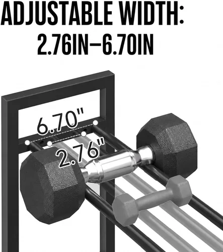 Miniatura 4 de Estante para mancuernas de 3 niveles, soporte de pesas para gimnasio en casa