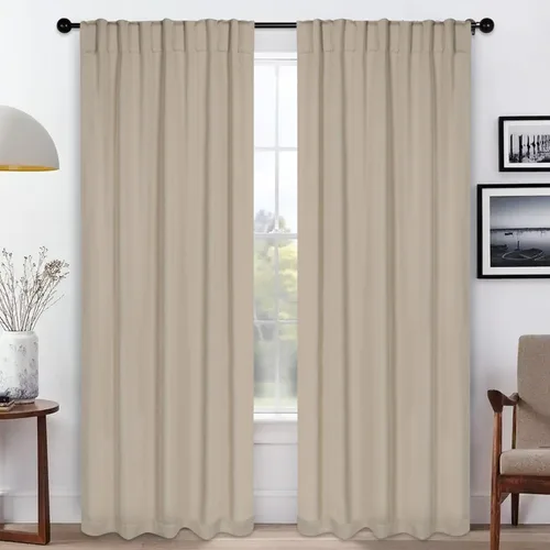 Miniatura 11 de BLUENILEMILLS Paneles de cortinas opacas para oscurecer la habitación con bolsillo para barra/pestañas traseras, cortinas perfectas para ventanas