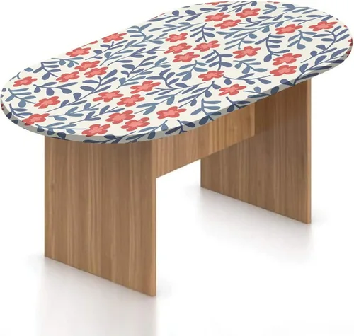 Miniatura 22 de XISUNYA Mantel ajustable ovalado de poliéster con bordes elásticos florales, ramas de pétalos de primavera, estampado de botánica japonesa, se Gris