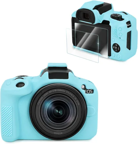 Miniatura 9 de VOVMOEYA Compatible con Canon EOS R50 - Kit de accesorios para funda de cámara [con 2 películas LCD templadas], funda protectora de silicona EOS R50