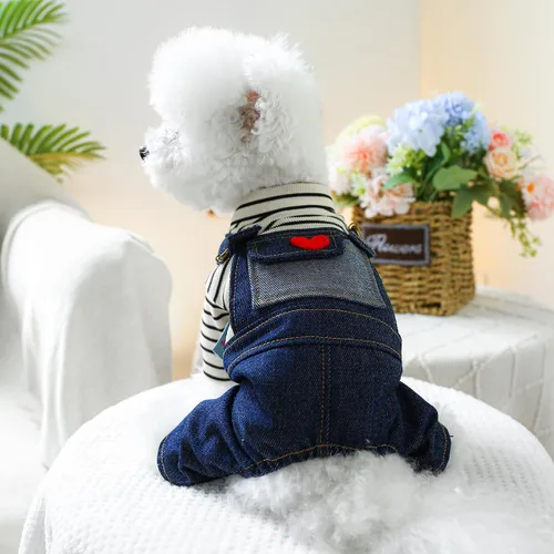 Miniatura 24 de Ropa de invierno para perros, camisas a cuadros para mascotas, elegante mono con babero para perros pequeños, lindos dibujos animados, monos