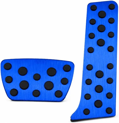 Miniatura 23 de Cubiertas de pedal de acelerador de gas de aleación de aluminio, accesorios interiores antideslizantes sin perforación, pedal de freno Pastillas