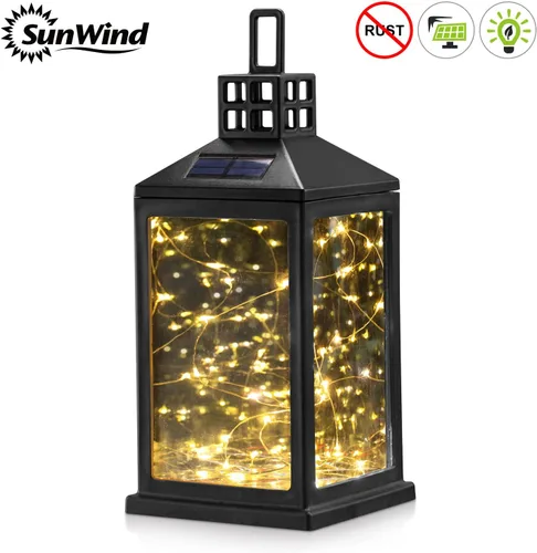 Miniatura 4 de Luces de Farol Solar para Exteriores SUNWIND Lámpara de Mesa Solar Impermeable Iluminación Colgante con 40 LEDs Blancos Cálidos para Decoración