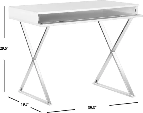Miniatura 3 de Safavieh Home Collection Gordon - Escritorio blanco/cromado