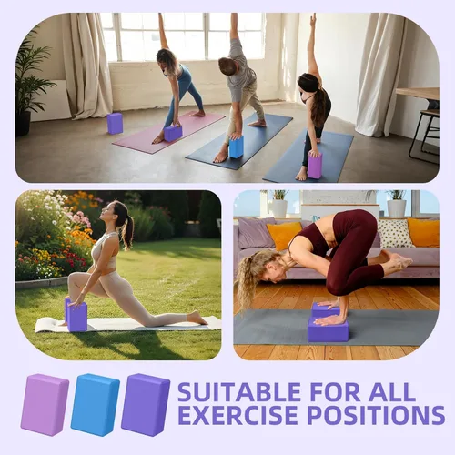 Miniatura 8 de 1 paquete de bloques de yoga de espuma grandes de 9 x 6 x 4 pulgadas, bloque de pilates resistente, bloque de entrenamiento, ladrillo de yoga