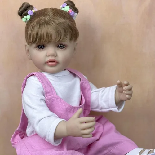 Miniatura 14 de 20 pulgadas dormido bebé Reborn 3D pintura piel con venas visibles cuerpo muñeca de tela, vinilo suave juguete de niña recién nacida como un Muñeca