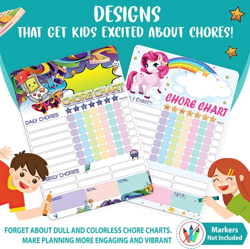 Miniatura 4 de Tabla magnética de tareas para niños de 8.5 x 12 pulgadas – Tabla de tareas de borrado en seco magnética – Tabla de tareas semanal para niños