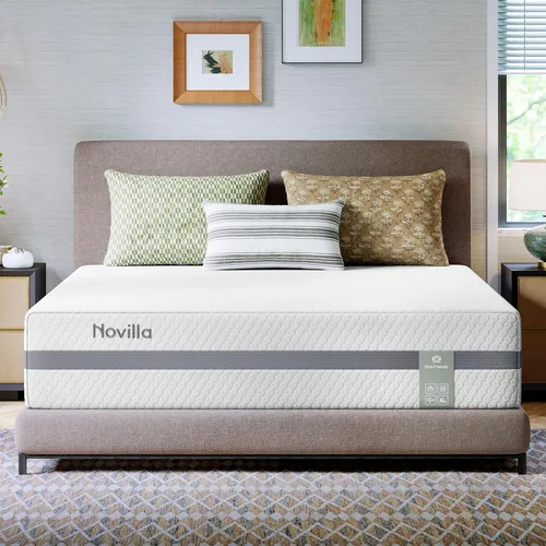Miniatura 9 de Novilla - Colchón tamaño King de 14 pulgadas, de espuma viscoelástica refrigerante con flujo de aire mejorado, alivio de presión y soporte duradero