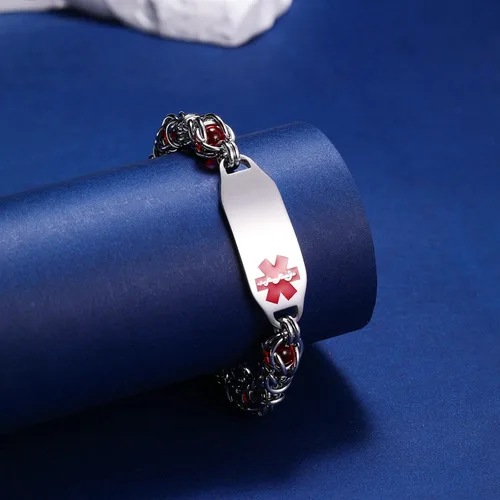 Miniatura 9 de Pulseras de alerta médica, pulseras de identificación personalizadas para mujeres y hombres, incluye tarjeta médica de emergencia