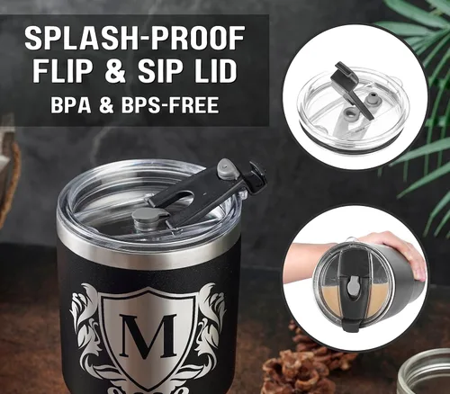 Miniatura 3 de Onebttl Regalos personalizados para hombres con iniciales, vaso de viaje con monograma para él, tazas de café personalizadas, regalos únicos