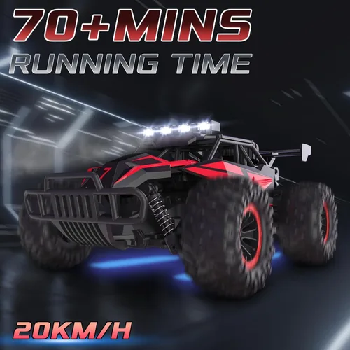 Miniatura 3 de Coche de control remoto a escala 1:16, camión de control remoto de alta velocidad de 12.4 mi/h, vehículo monstruo a control remoto todoterreno