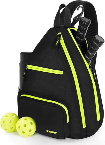 Miniatura 9 de Bolsa de Pickleball AEROBIX para Mujeres y Hombres, Mochila de Pickle Ball - Cremalleras Mejoradas, Gran Capacidad, Bolsillo Acolchado para Pala