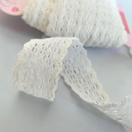 Miniatura 3 de Miconmon - Cinta de encaje de algodón blanco de 15 yardas cada rollo, 1 pulgada (1 pulgada), color blanco