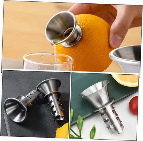 Miniatura 8 de Exprimidor manual de limón de 2 piezas Exprimidor de mano de cítricos Exprimidor portátil de acero inoxidable para la cocina casera