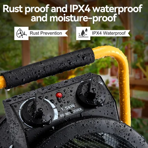 Miniatura 3 de Calentador de invernadero con termostato digital, calentadores eléctricos para exteriores de 1500 W para patio, calentamiento rápido, protección