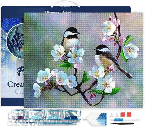 Miniatura 8 de Figured'Art Kit de arte de pintura de diamantes para adultos de 16 x 20 pulgadas con marco, taladro cuadrado completo 5D, el árbol de la mujer